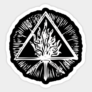 ANCIENT FIRE SYMBOL - white Sticker